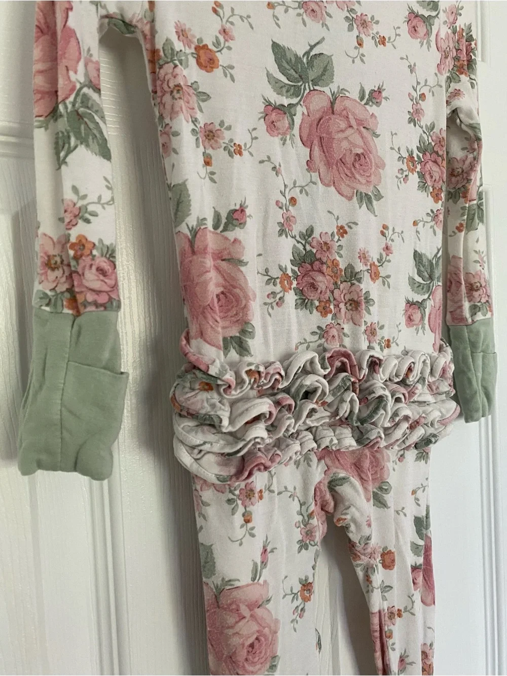 Angel Dear Floral Ruffle-butt Bamboo Pajamas